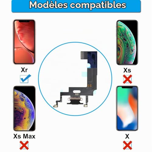 Detalle de ZHUROUPU Connecteur de Station d'accueil pour iPhone XR 6,1" (2018) – Kit de réparation et accessoires