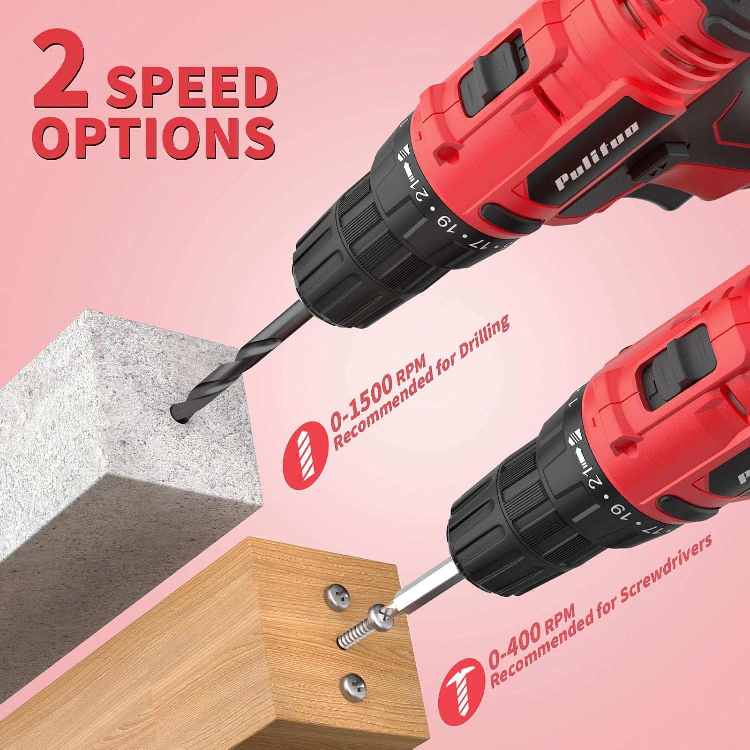 Detalle 2 de PULITUO Cordless Drill/Driver 20 V
