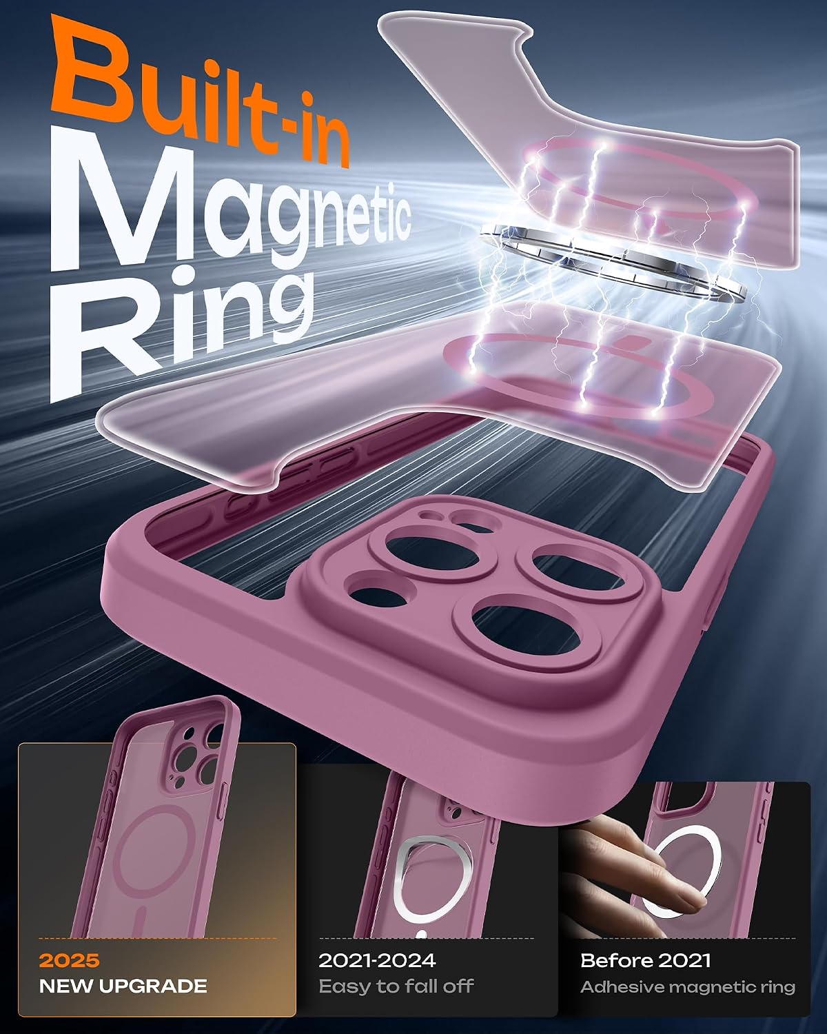Thumbnail 2 de TOCOL Cover magnetica iPhone 15 Pro 6,1" traslucida opaca