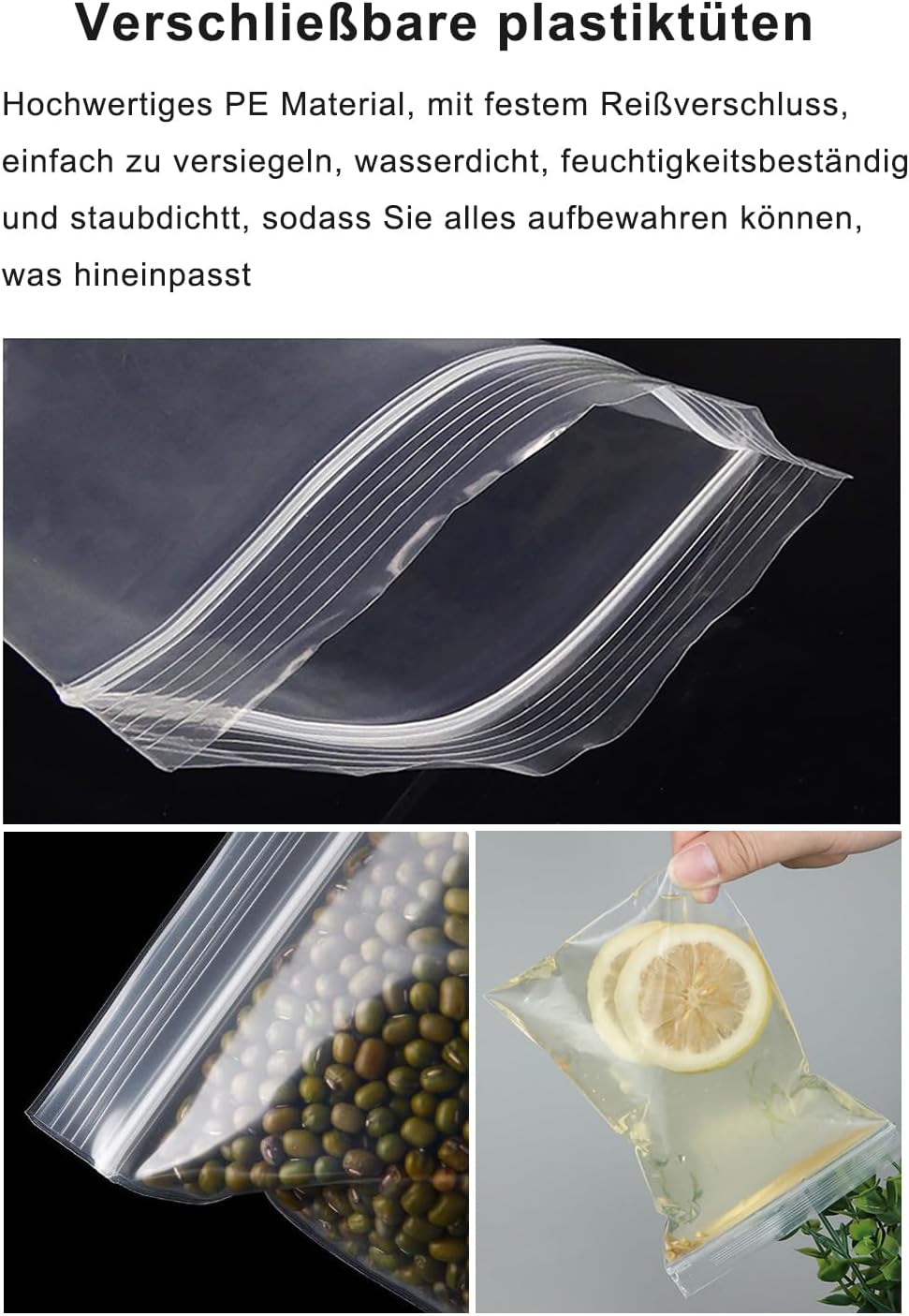 Detalle 2 de 400 Druckverschlussbeutel Set 8x12 und 10x15 cm