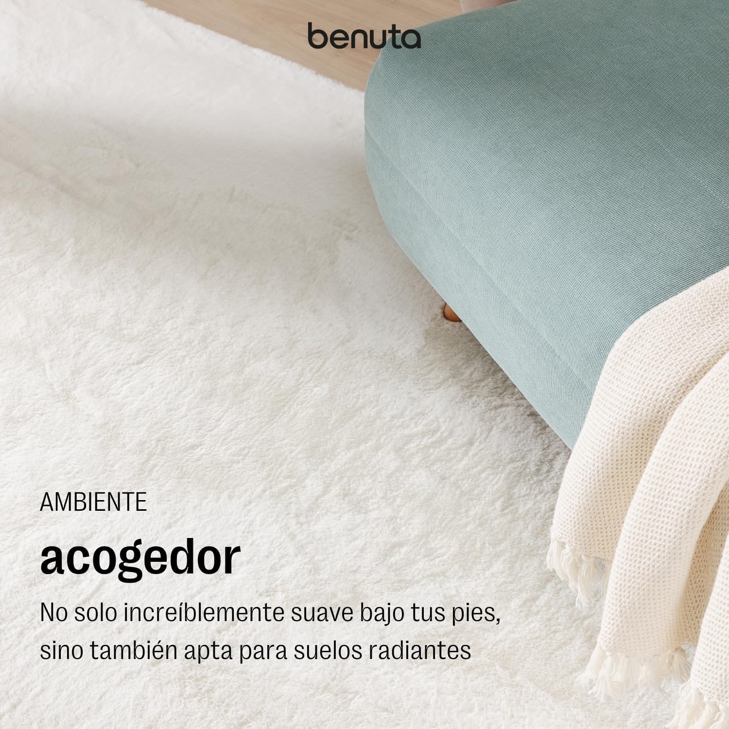 Detalle 2 de benuta Basic Furry 160x230 alfombra salón