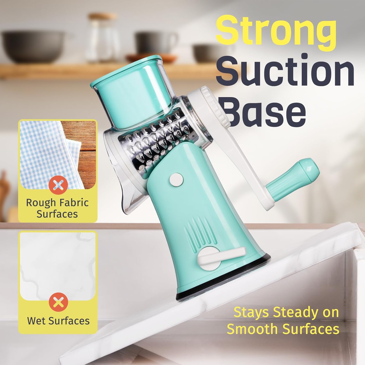 Thumbnail 4 de Nexsujo 5-in-1 Rotary Cheese Grater Hand Crank with 5 Interchangeable Blades