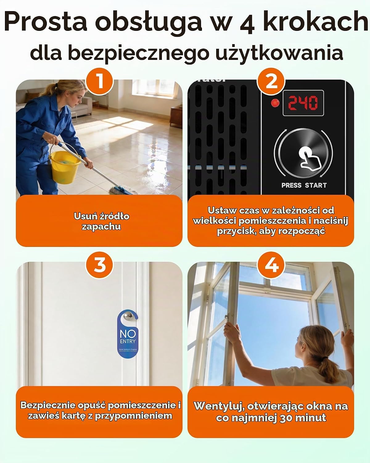 Detalle 1 de LUXVANO FL-10H – generator ozonu 168 000 mg/h, timer 240 min i wyświetlacz