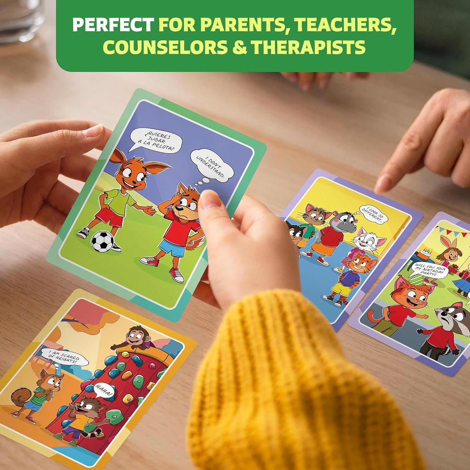 Detalle de Who What Why Mega Pack Conversation Cards for Kids (120 Picture Cards) – Speech & Counseling Therapy Game for Ages 4+