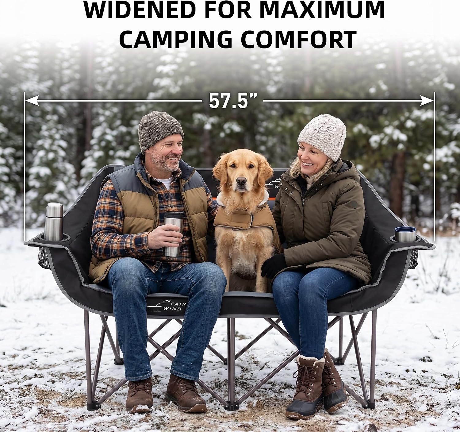 Detalle 2 de FAIR WIND LS001-HC Heated Oversized Camping Loveseat, 3 Heat Levels