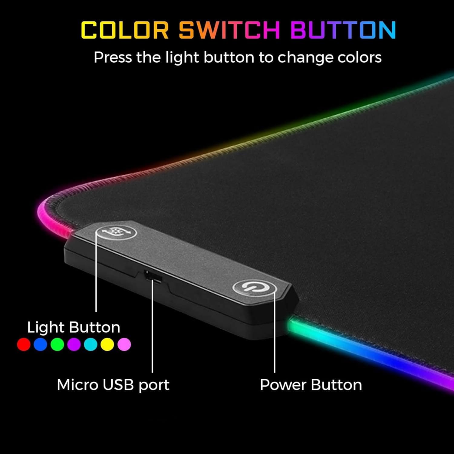 Thumbnail 2 de The G-Lab Pad Rubidium – Tapis de souris gaming RGB XXL 800x300x4 mm à 14 modes LED