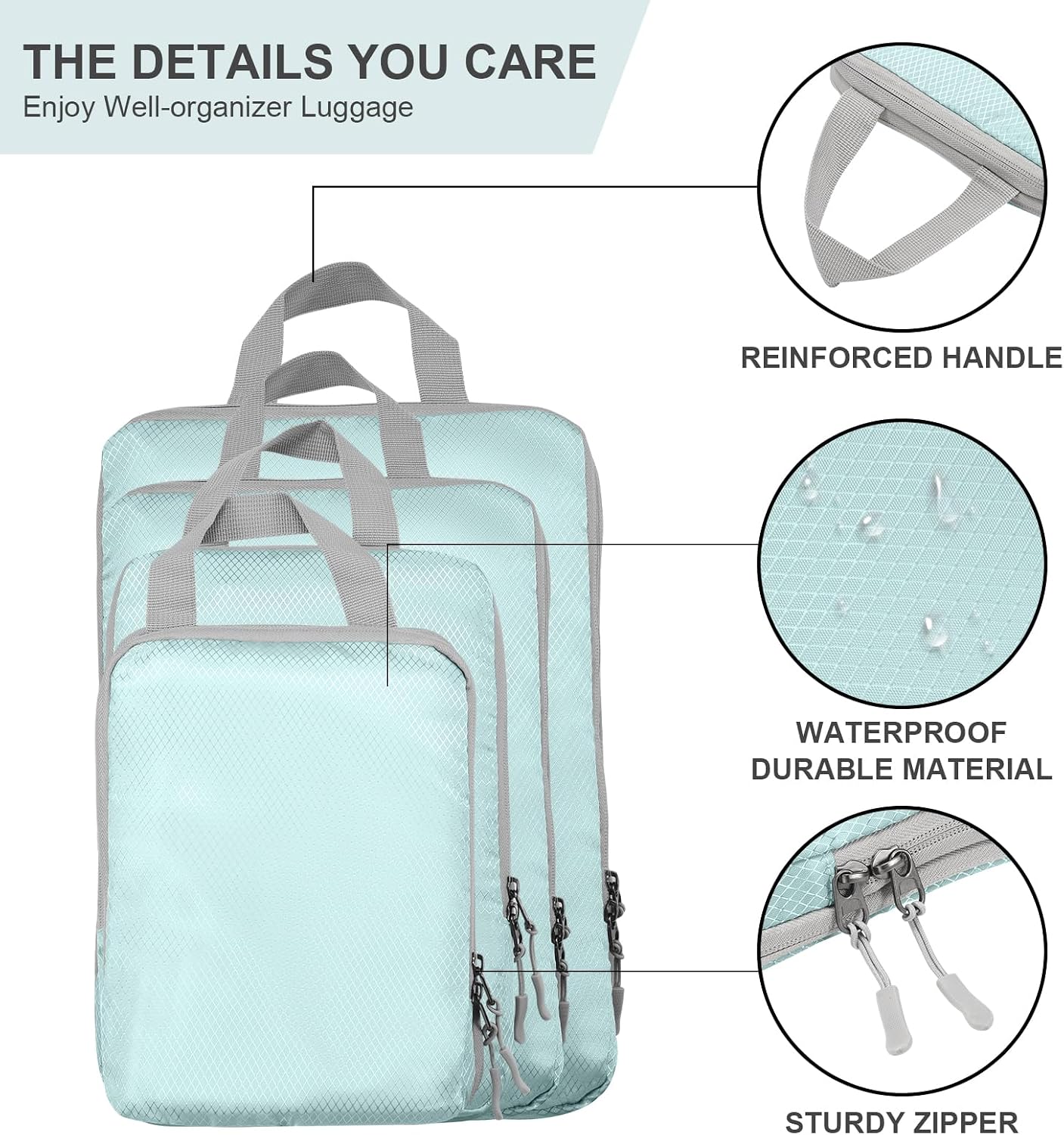 Thumbnail 1 de Compression Packing Cubes Travel Set 4 Blue