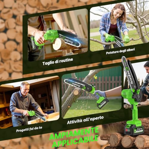 Thumbnail 7 de CEEPUY 8 Pollici Mini Motosega a Batteria 880W con 2x4000mAh – Potatura efficace e sicura