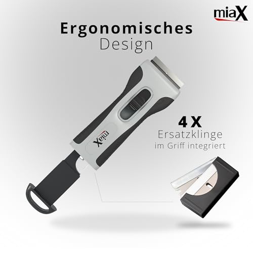 Detalle 2 de miaX Profi Kochfeldschaber mit Soft-Touch-Griff und Ersatzklingen
