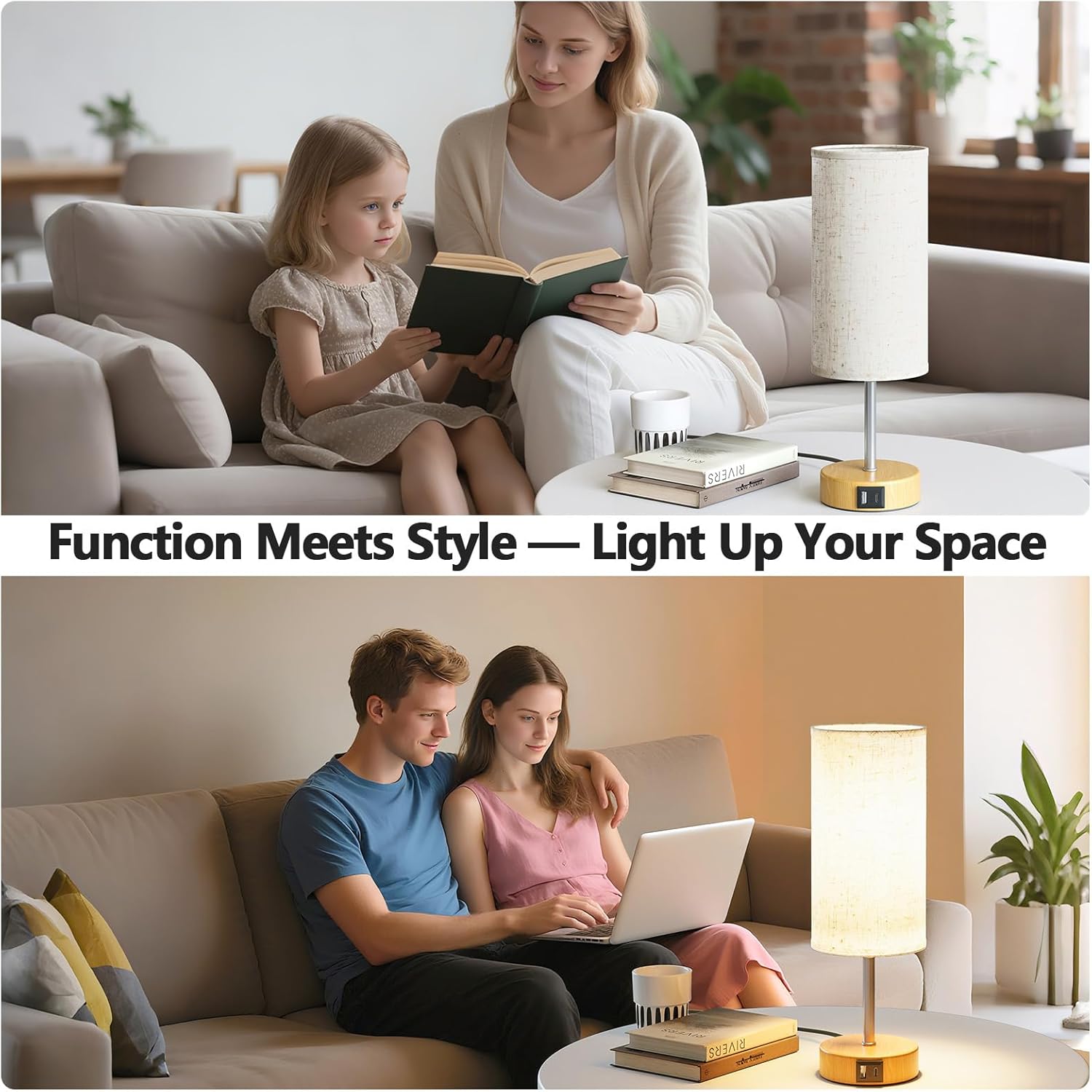 Thumbnail 6 de UPXNBOR Touch Bedside Lamp with USB-C port
