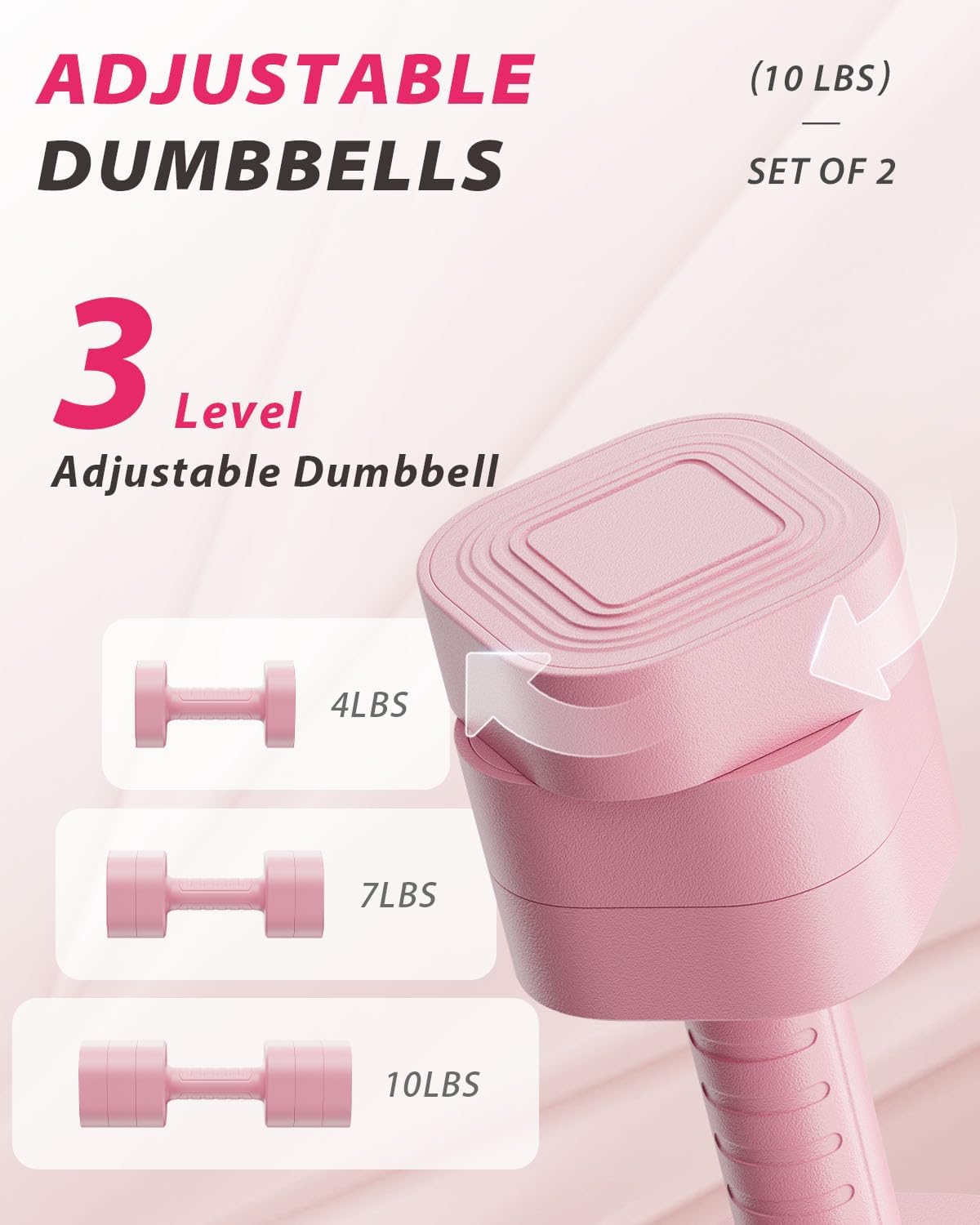 Thumbnail 1 de Ragebby Adjustable Dumbbell Set of 2, Anti-Slip Handles, Flat-Lay Design