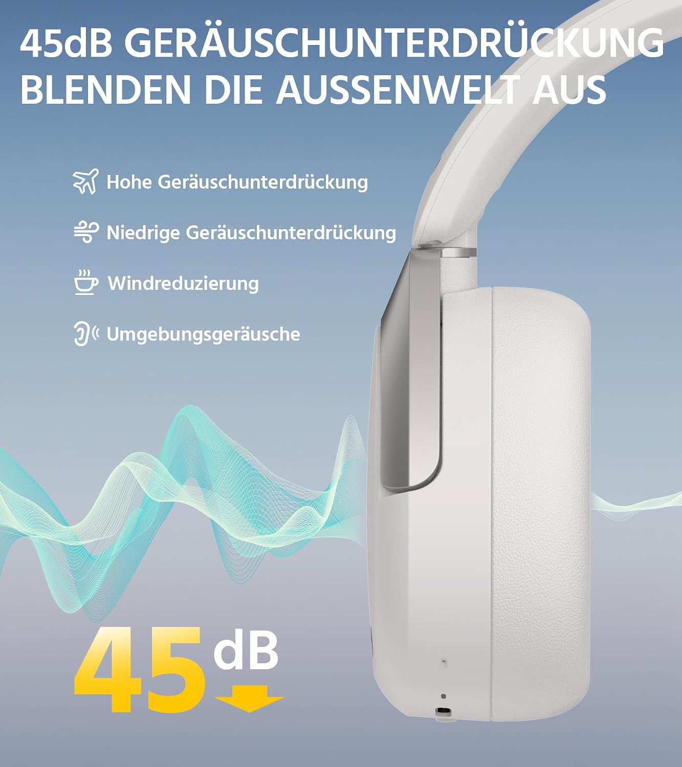Thumbnail 2 de Edifier W830NB Over Ear Kopfhörer 94 Std.