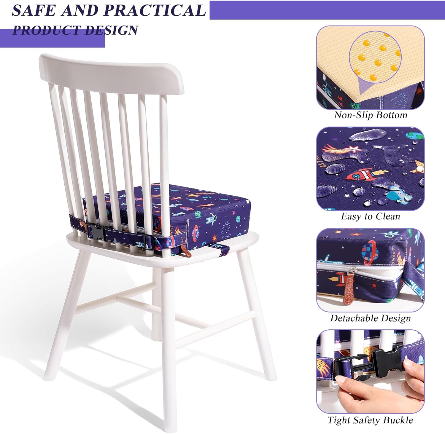 Thumbnail 6 de TOTIDYH Toddler Booster Seat for Dining Chair with PU Cover and Non-Slip Base
