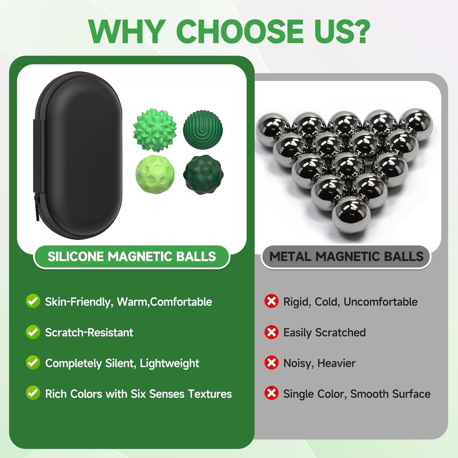 Thumbnail 6 de 8PCS Magnetic Fidget Balls Magnetkugeln Stressball Grün ⌚