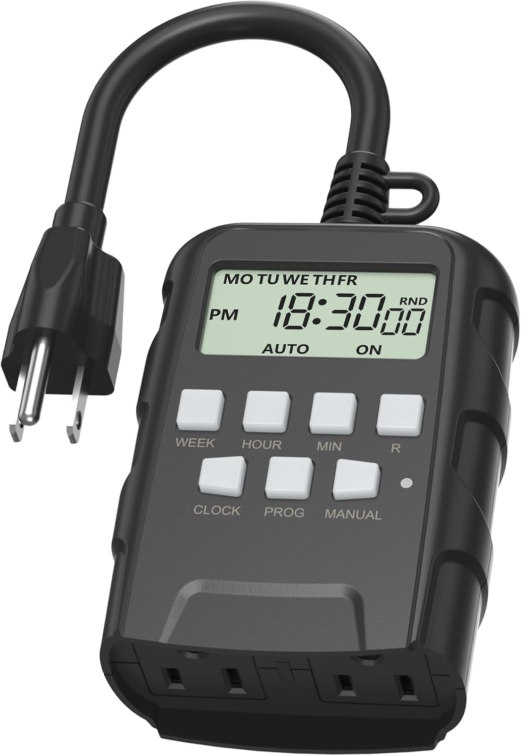 Detalle de BN-LINK U78-2Pack12 Outdoor Digital Timer, 2 Outlets, 8 Programs, 15A/1875W