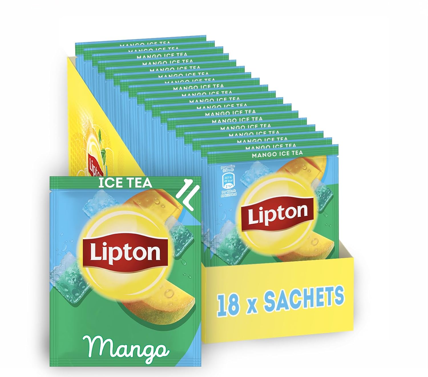 Detalle de Lipton Eistee Pulver Set Mango – Selbst zubereitbar für 18 L Eis-Tee