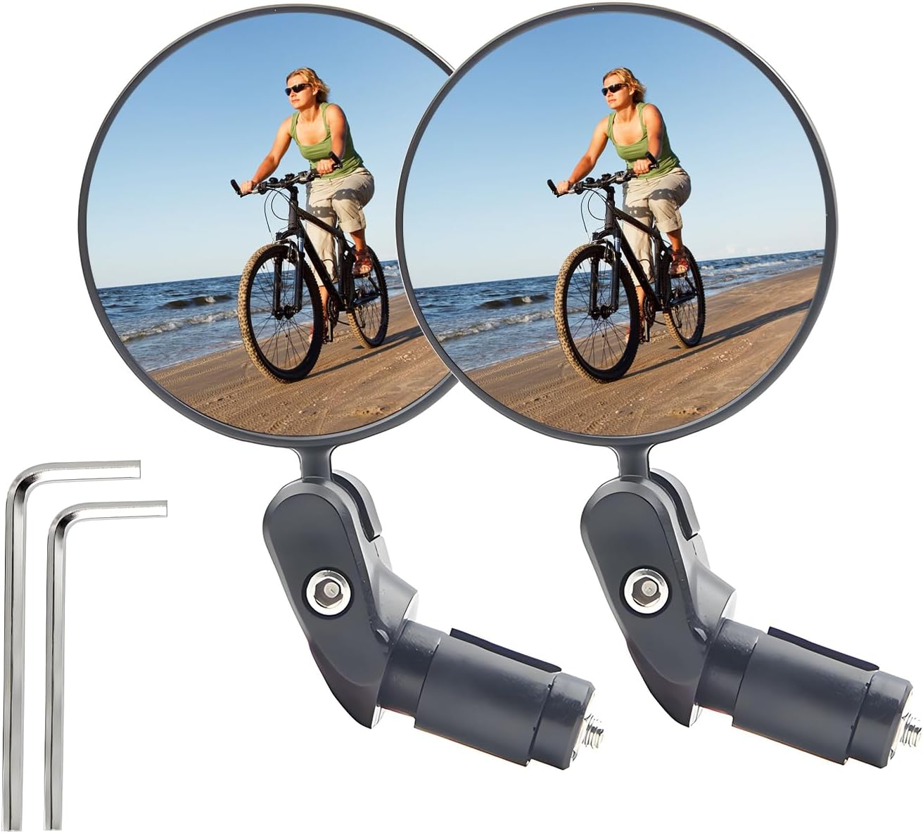 Thumbnail 5 de Xynovate 2 rétroviseurs vélo 360° réglables avec miroir convexe HD (paire)