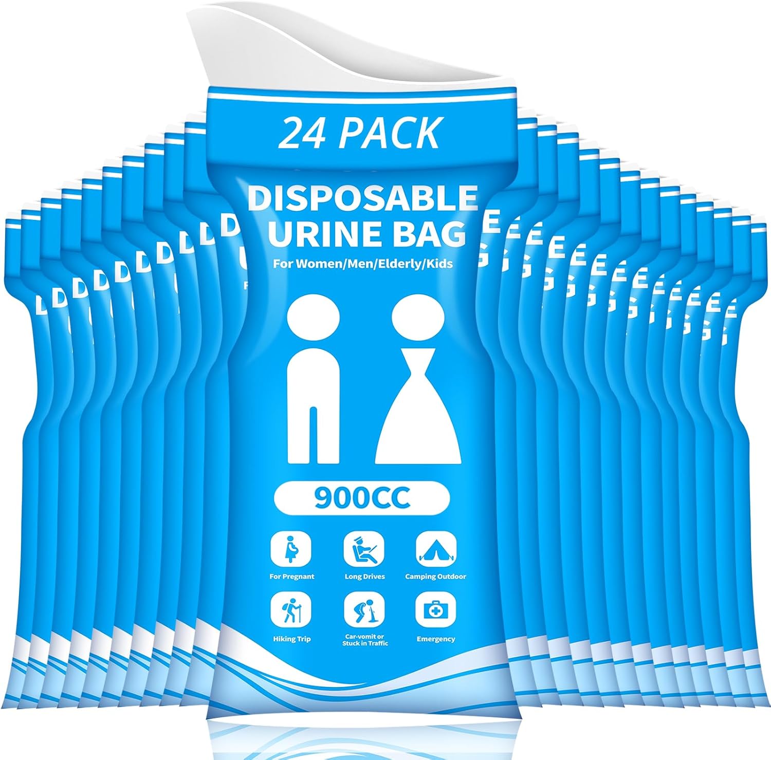 Detalle de HOKINETY Urinebag Disposable Urine Bags, 900 mL Absorbent Travel Design
