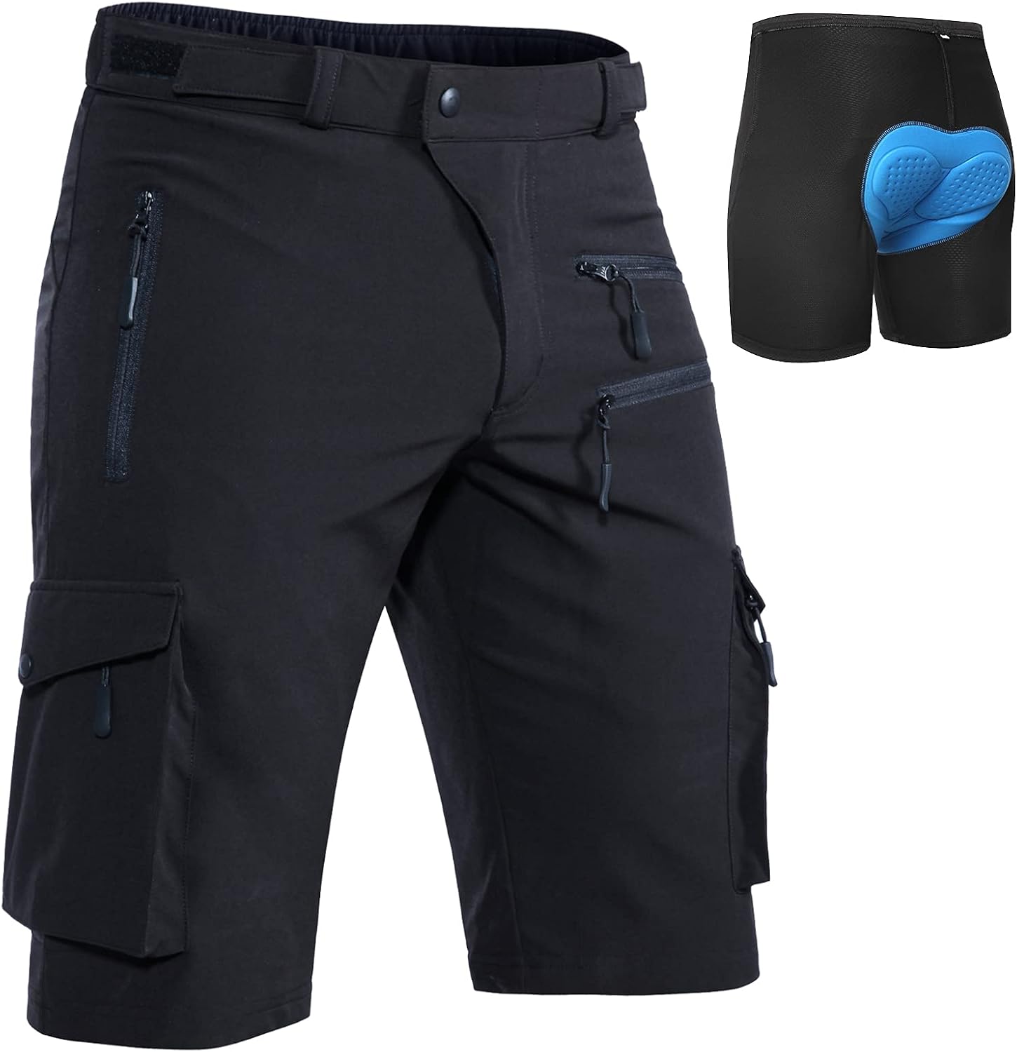 Detalle 2 de Hiauspor MTB-Hose Herren – Kurz, schnelltrocknend, atmungsaktiv und mit 3D-Gel-Polsterung