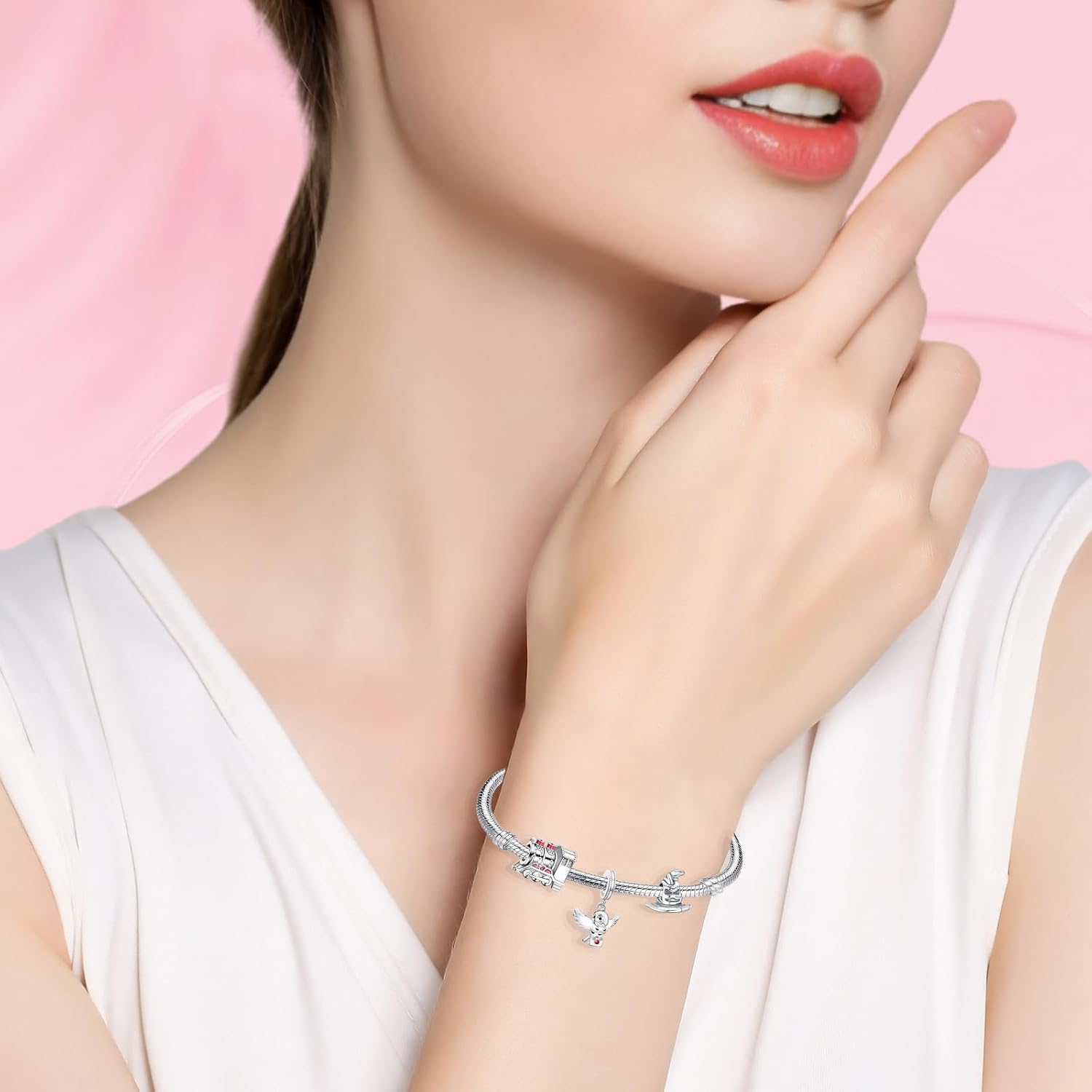 Thumbnail 3 de HAEPIAR Charm aus 925er Sterlingsilber mit Zirkonia – außerirdischer Hund für Armband & Kette