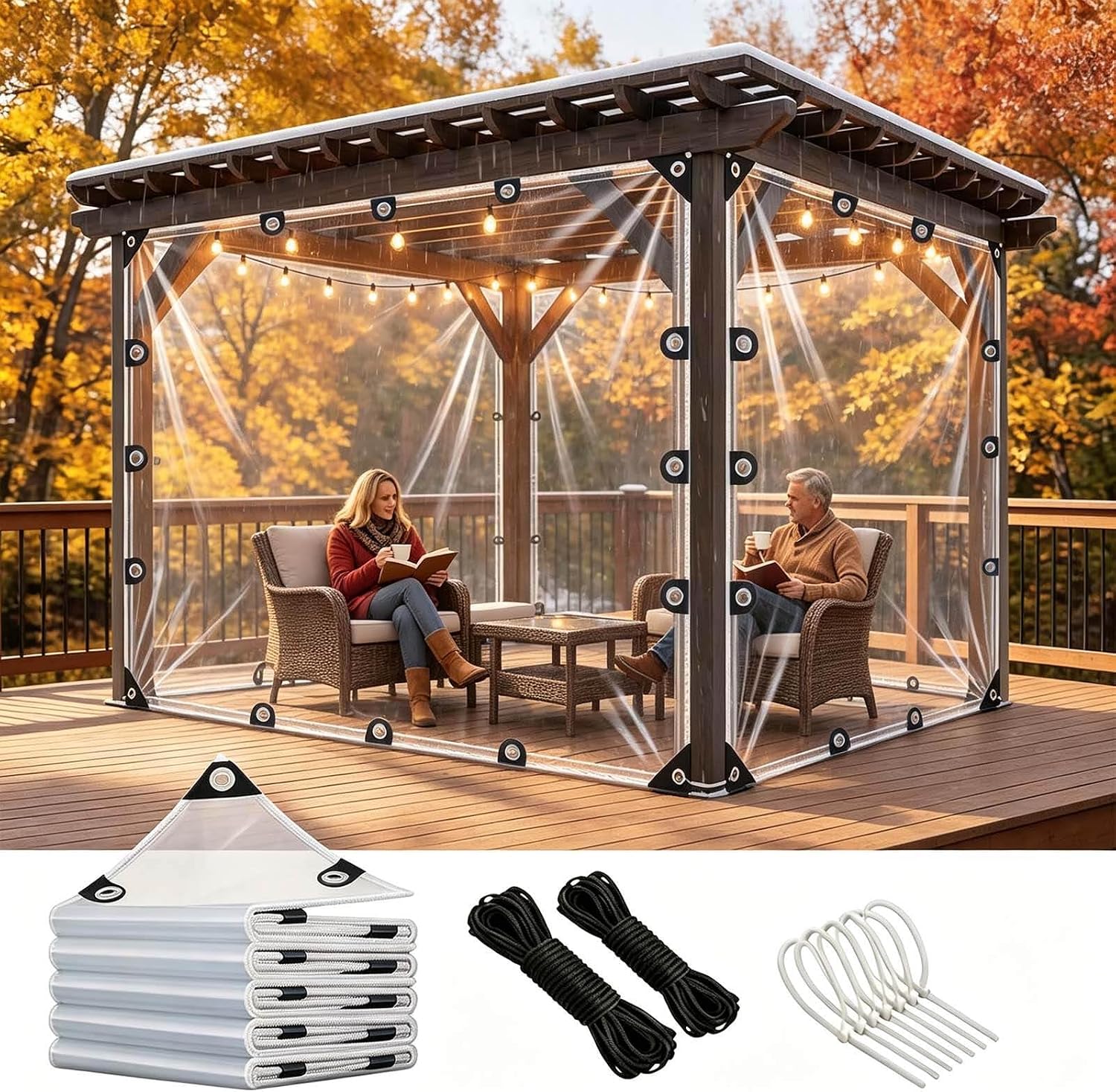 Detalle de Clear Vinyl Tarp, 14-Mil