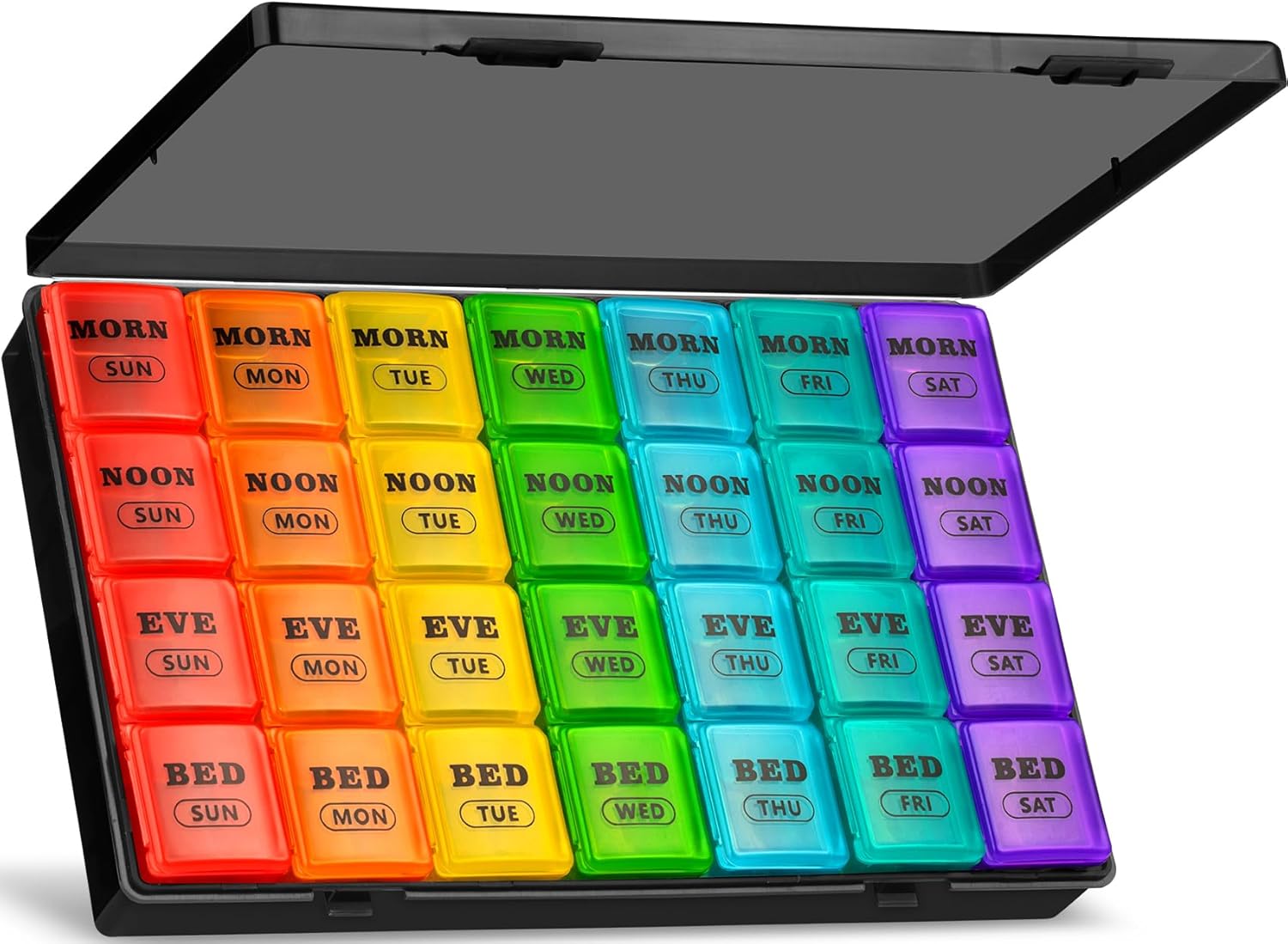 Thumbnail 6 de Yaklim Pill Boxes 7 Day 4 Times a Day: Extra Large Weekly Tablet Organiser with 28 Compartments