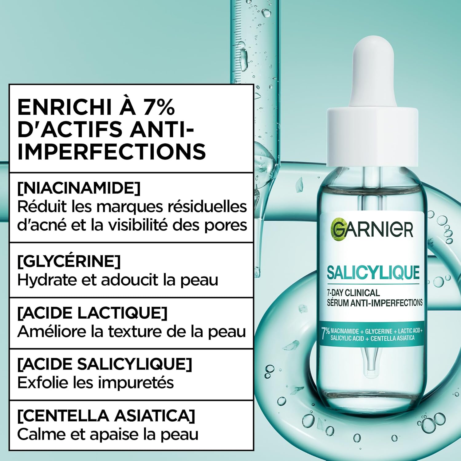 Detalle 2 de Routine SkinActive Garnier Salicylique Anti-Imperfections : Crème Sorbet Fresh & Matte 85 ml + Sérum Acide Salicylique & Niacinamide 30 ml