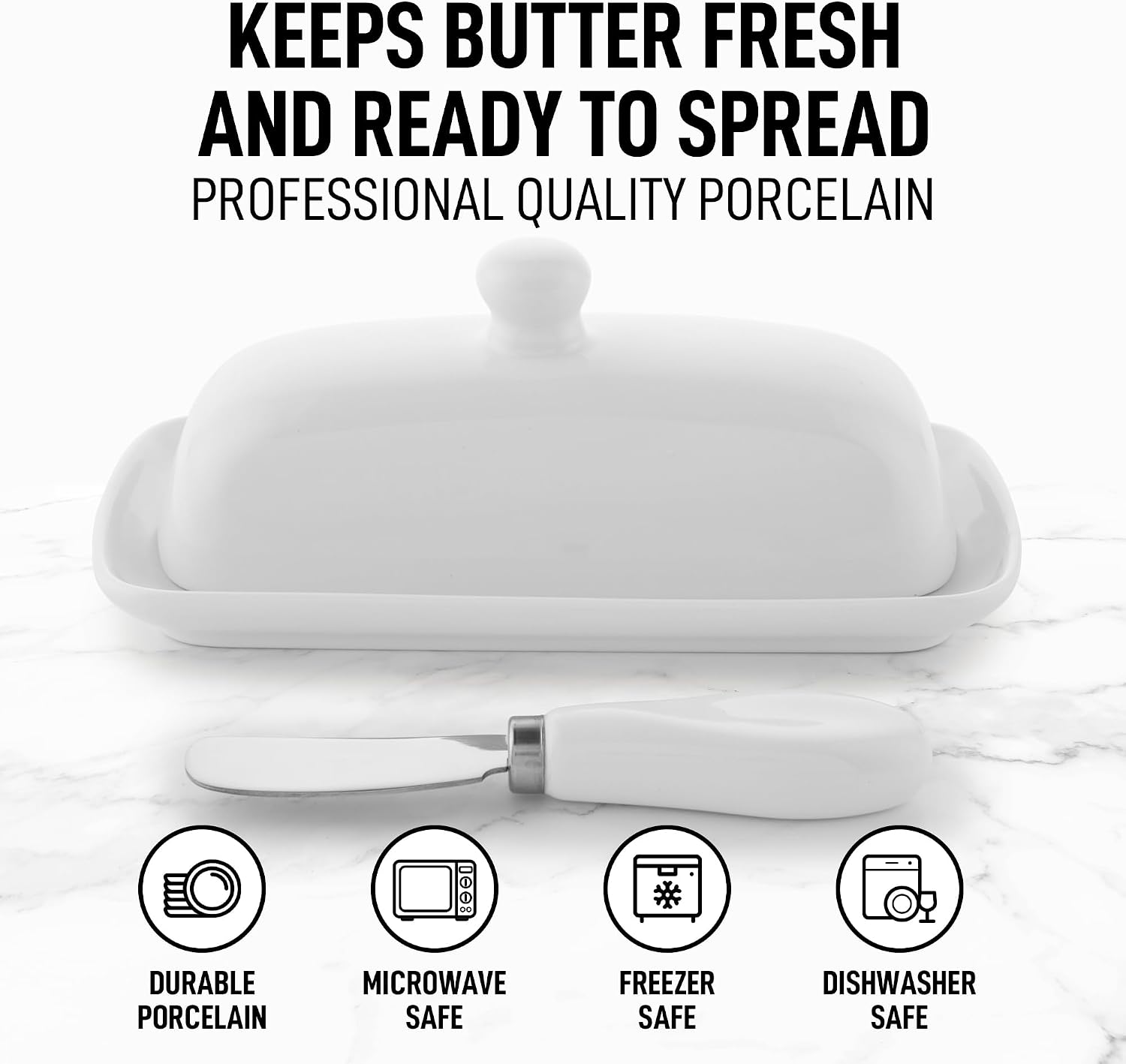 Detalle 2 de Zulay Kitchen Ceramic Butter Dish 7.3