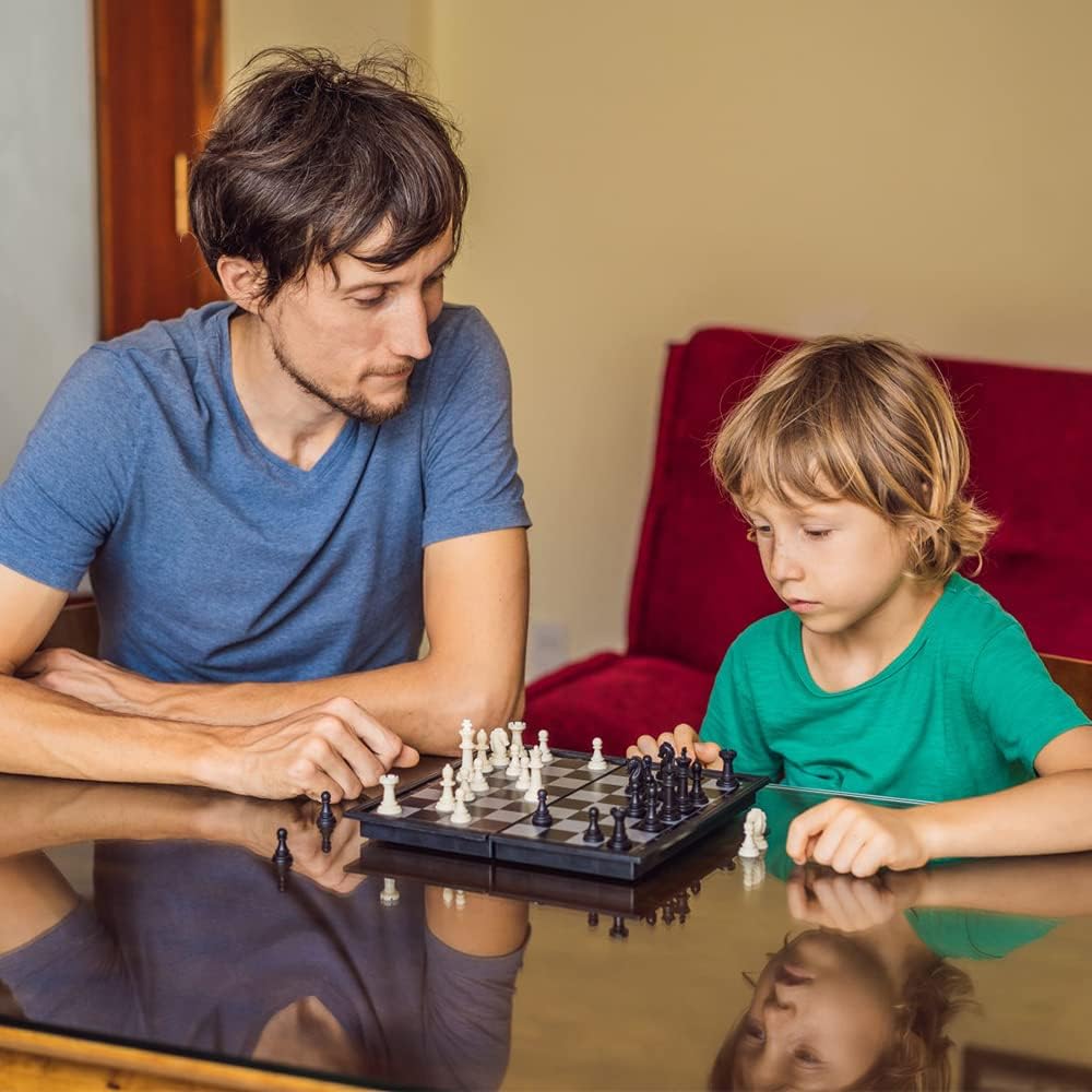 Thumbnail 1 de EACHHAHA Schachspiel magnetisches Reise-Schach inklappbar, 25 × 25 cm (für Kinder & Anfänger)
