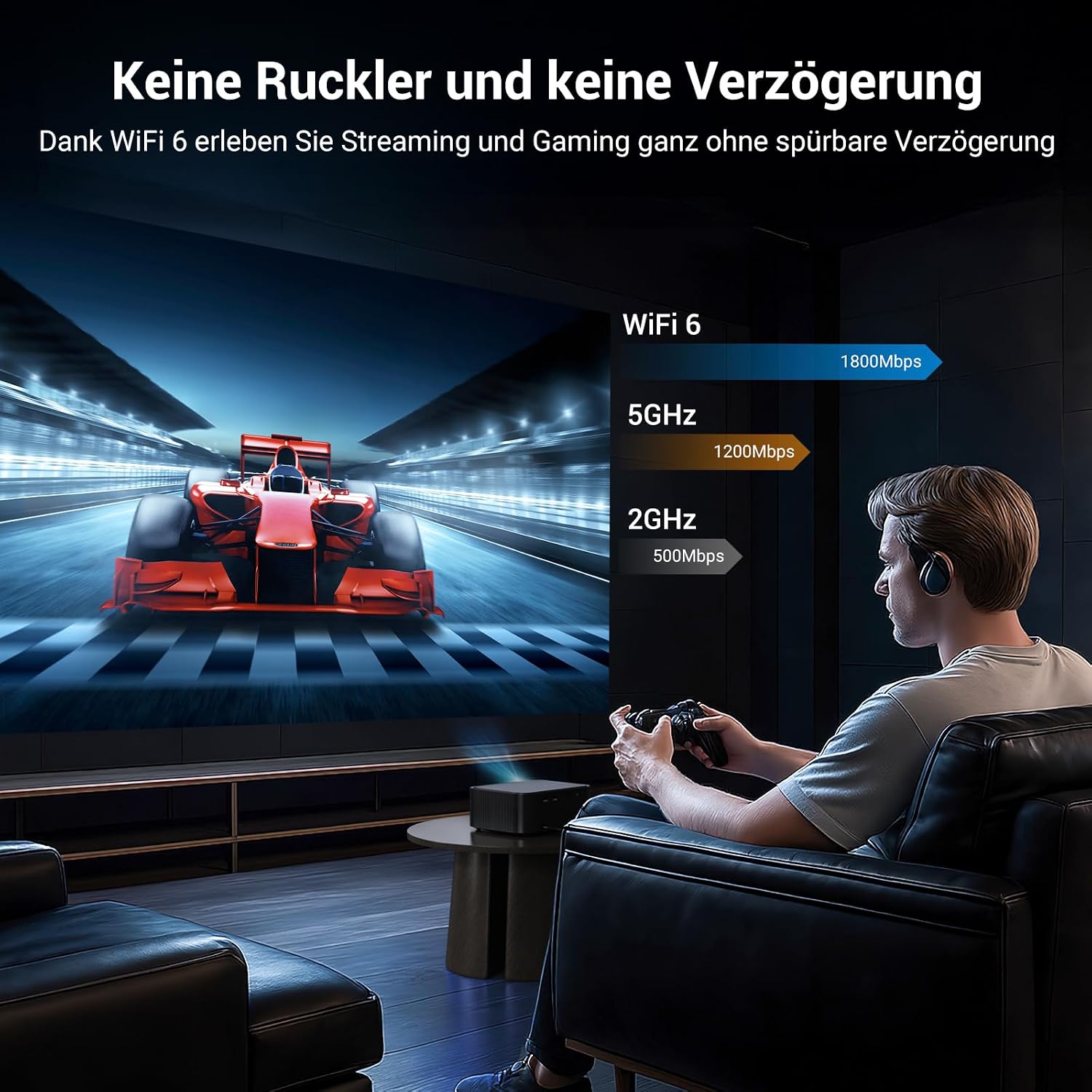 Thumbnail 5 de HAPPRUN 4K Smart Beamer mit 1000 ANSI‑Lumen