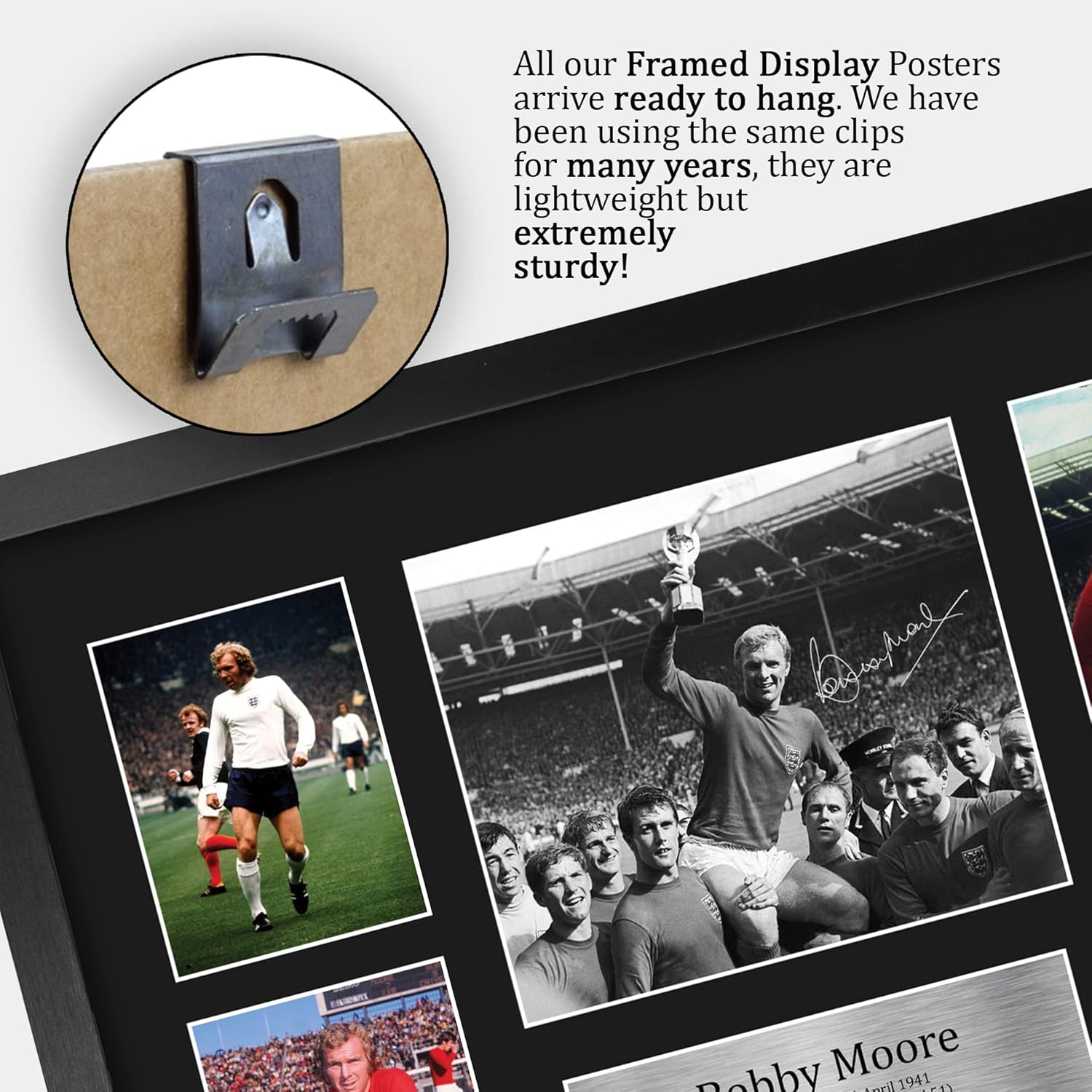 Thumbnail 4 de HWC Trading A3 Bobby Moore England framed autograph-style print (330x445mm) – gift-ready football memorabilia