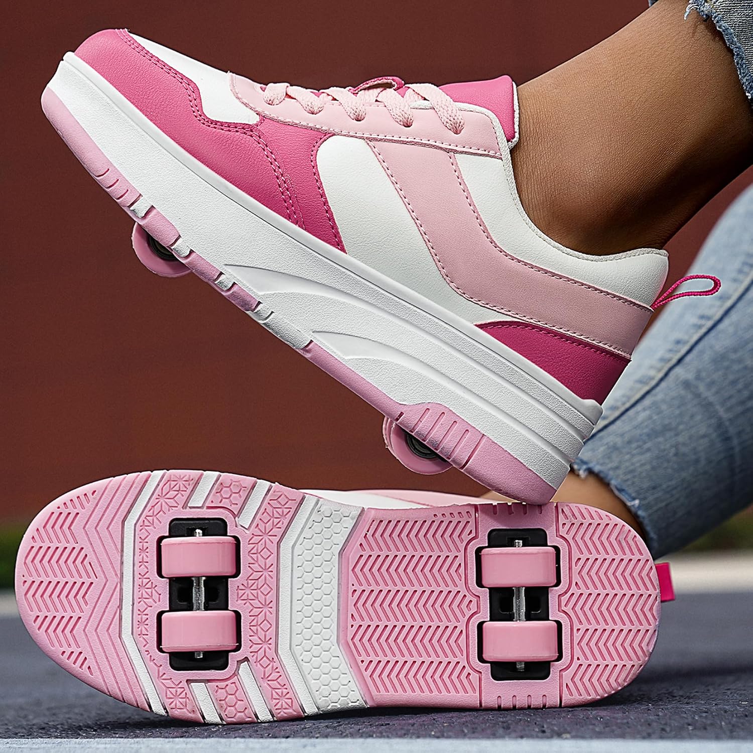 Detalle de ANEFUN Scarpe da pattinaggio a rotelle per bambini con ruote staccabili