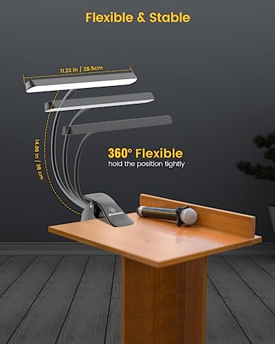 Detalle de Glocusent 57 LED: Lampe pour pupitre musique avec clip et batterie intégrée