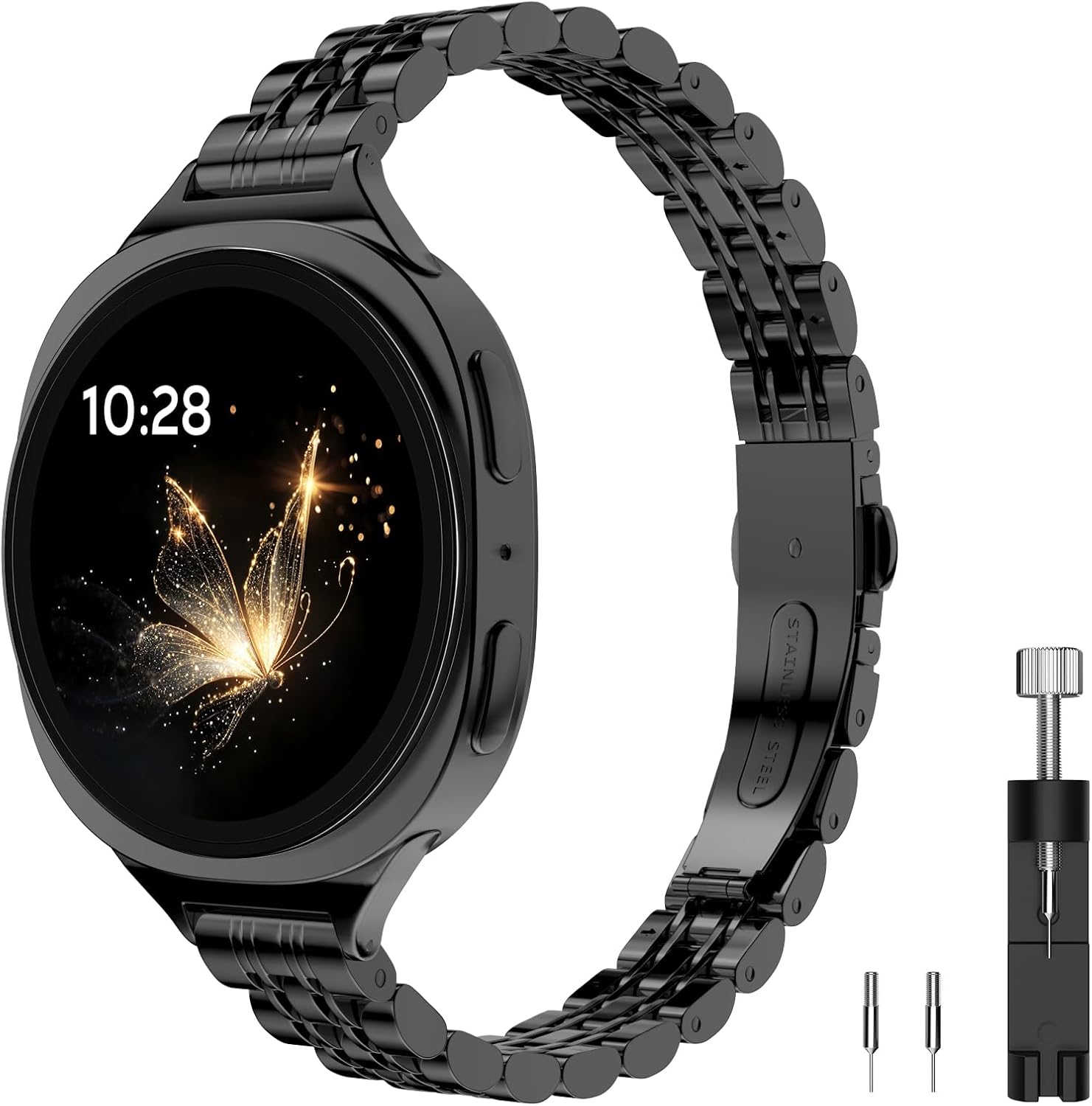 Detalle de MoKo Bracelet Fin en Métal pour Samsung Galaxy Watch 8 / Classic 46 mm – Acier inoxydable, réglable