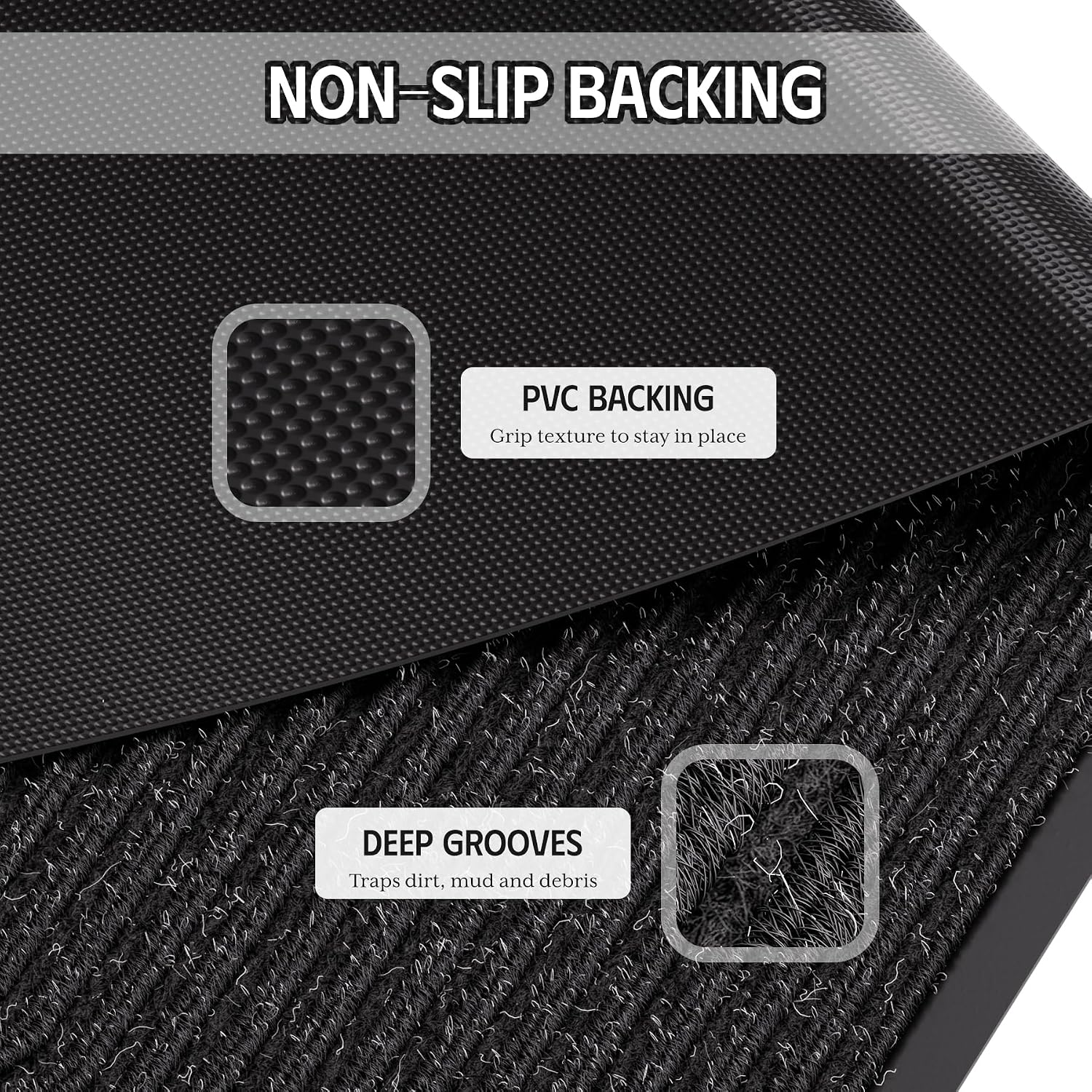 Detalle 1 de EZ2LIVE 4' x 6' Front Door Mat with Polyester Fibers and PVC Backing