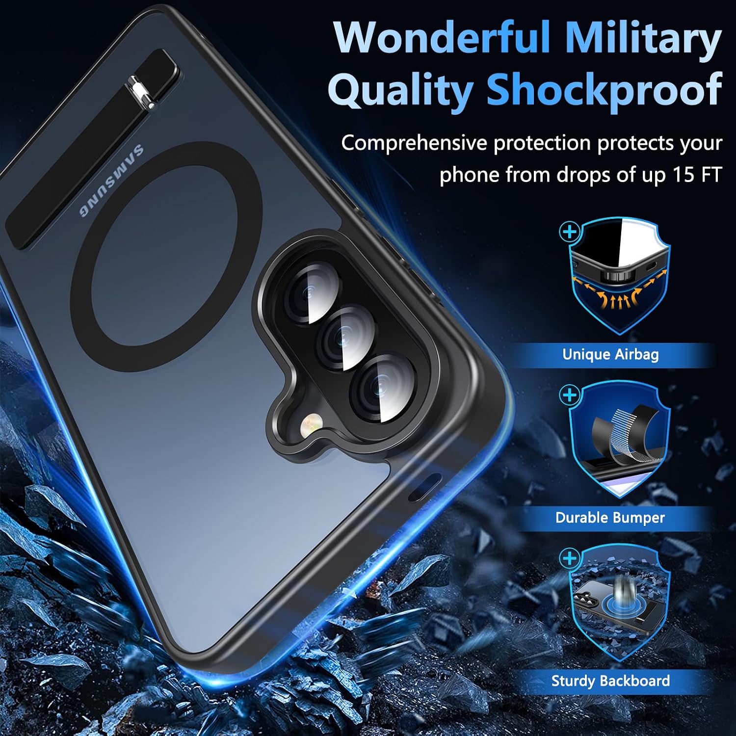Detalle 1 de OWKEY Samsung Galaxy A57 5G Hülle mit Ständer