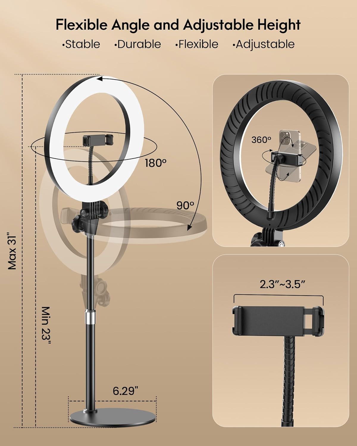 Thumbnail 4 de 10.5" Ring Light for Desktop
