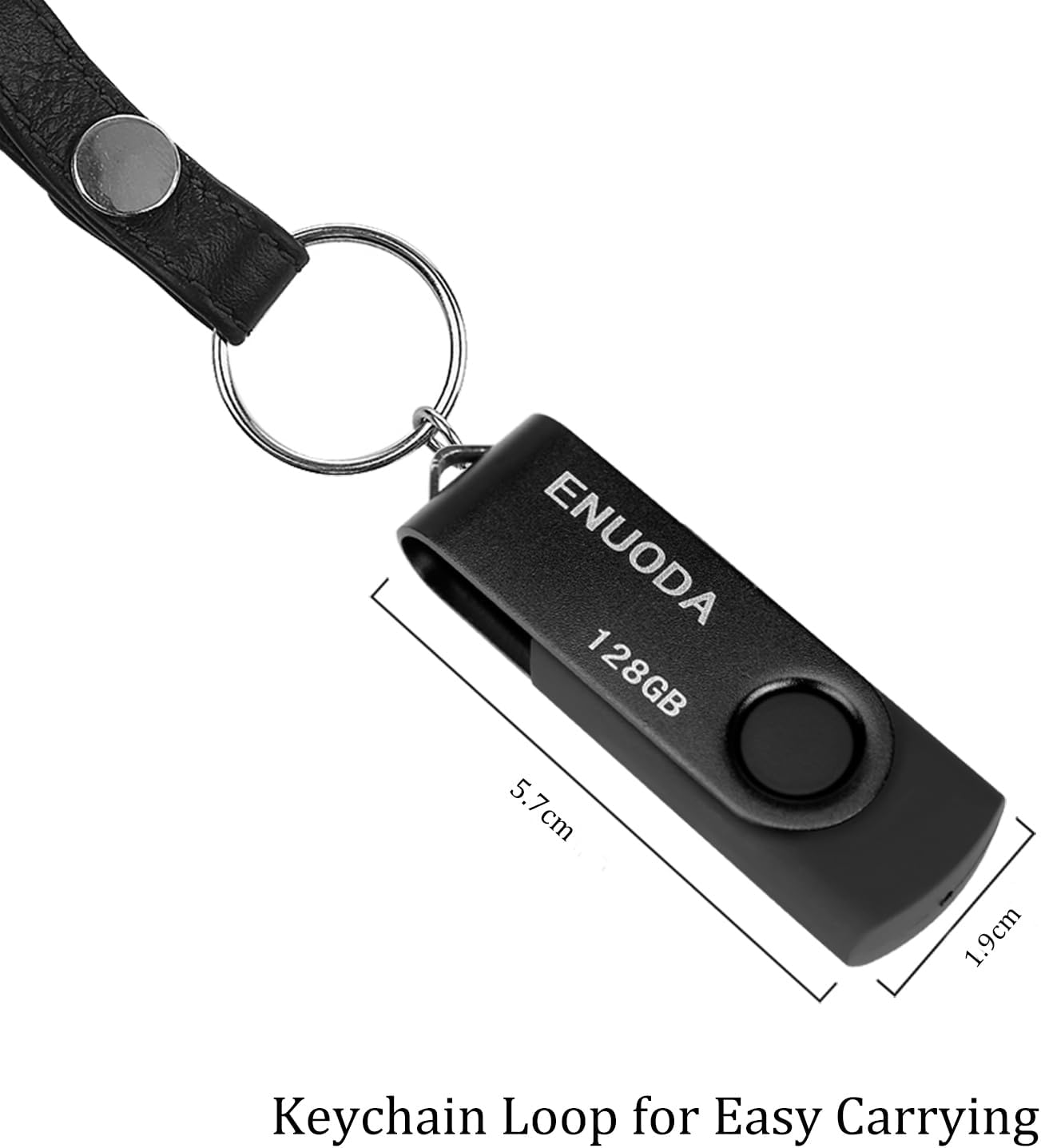 Detalle 2 de ENUODA USB Stick 128GB USB 2.0 mit drehsicherer Metallabdeckung – zuverlässiger Speicher für unterwegs