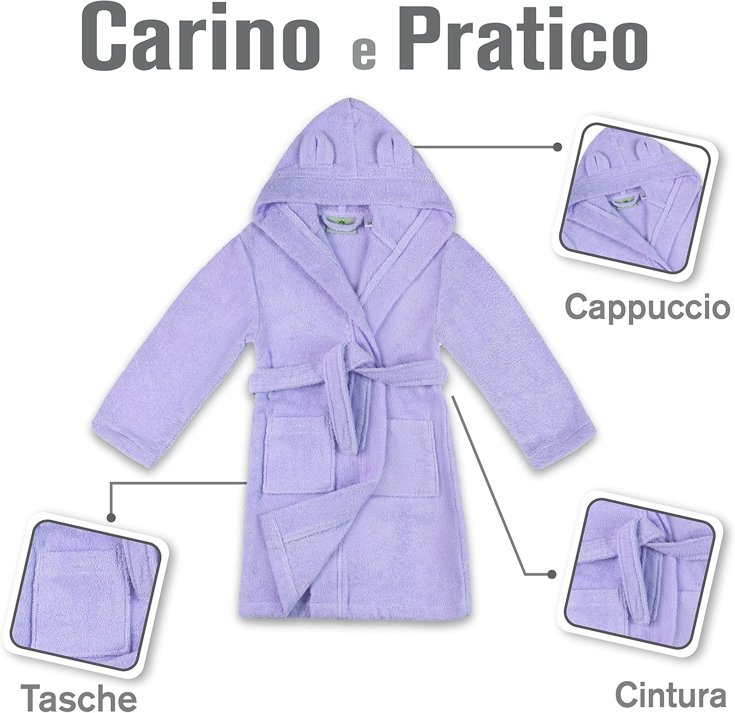 Detalle de Twinzen Accappatoio bambini 1-12 anni