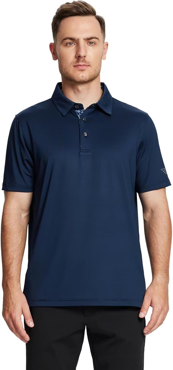 Detalle 2 de Mens Polo Shirts (Short & Long Sleeve) – Polyester Spandex Dry Fit Performance Golf Polo
