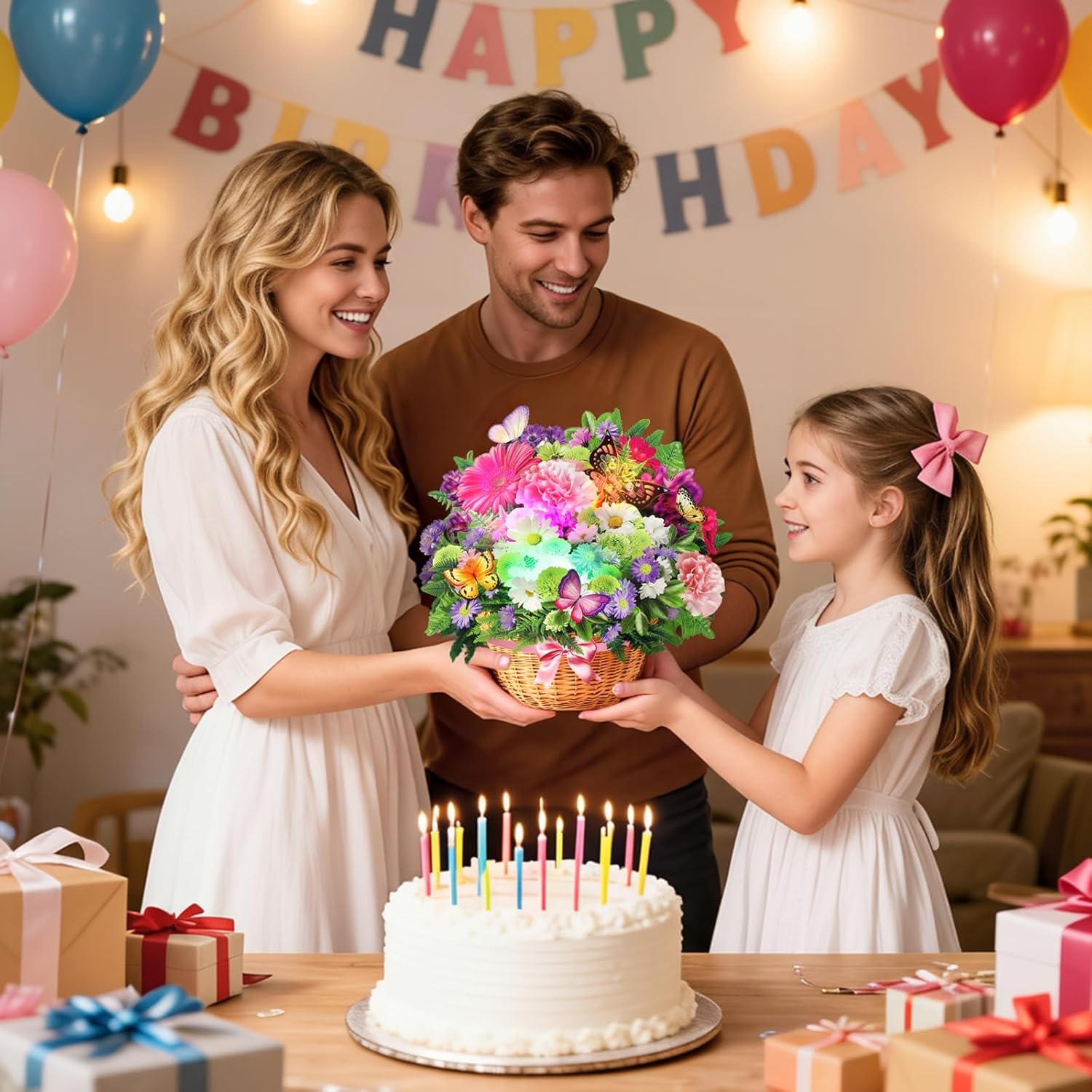 Thumbnail 4 de Birthday Cards: 3D Pop-Up Daisy Bouquet with Music and Lights
