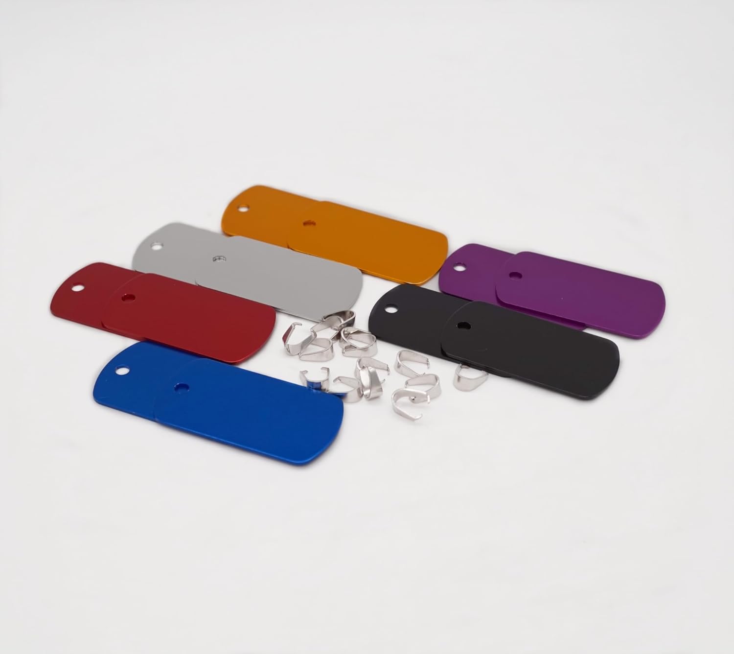 Detalle de NanTun Rectangle Aluminum Blank Dog Tags (30 pcs) – 46mm x 25mm, 1mm Thick, DIY Engraving