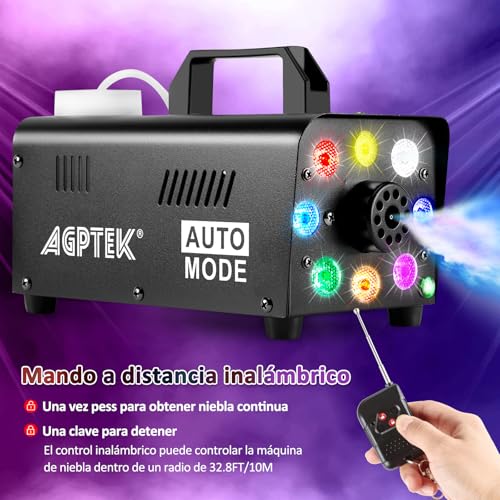 Thumbnail 1 de AGPTEK Máquina de Humo 2000CFM con 8 LED y mando inalámbrico para fiestas