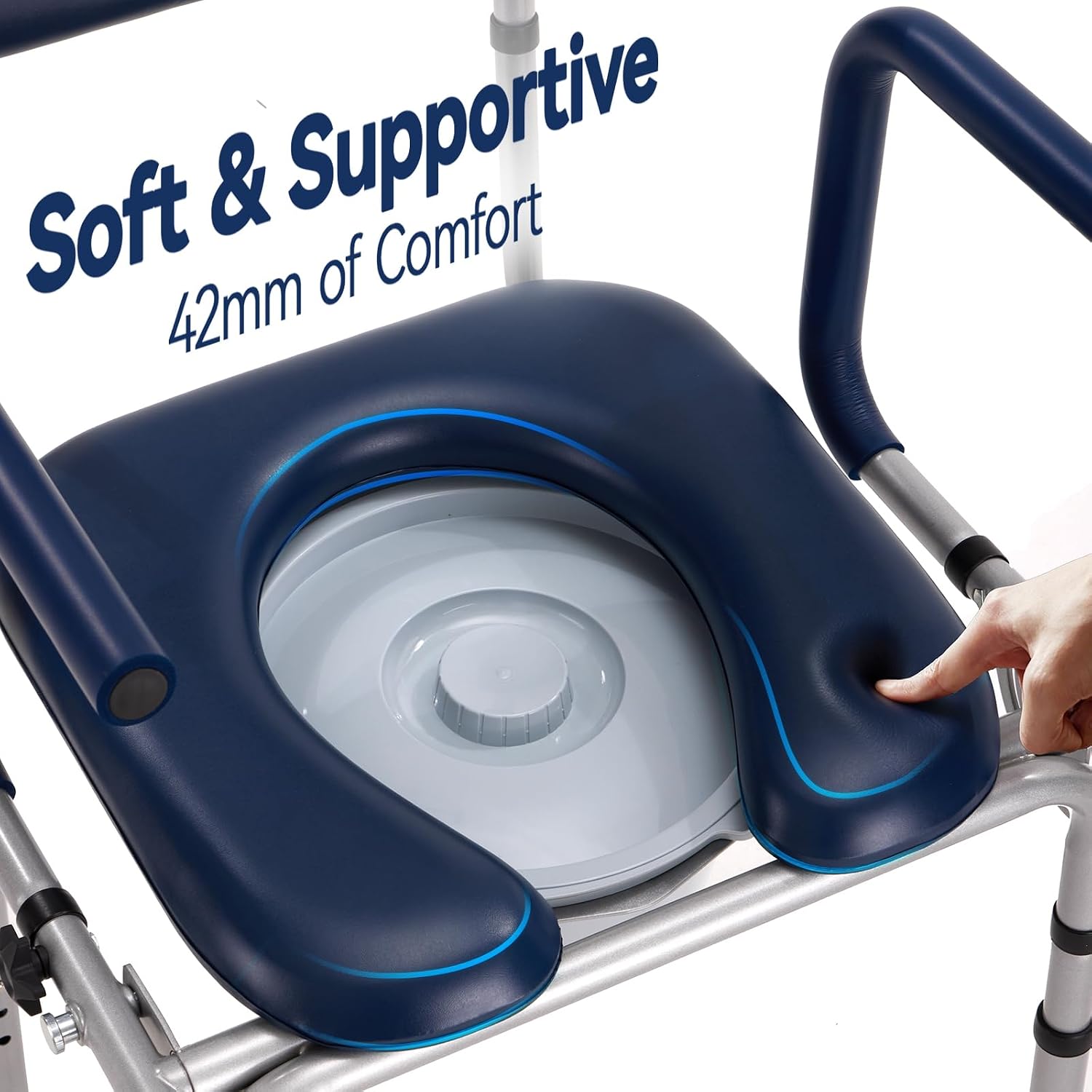 Thumbnail 3 de HolyHeal Drop Arm Bedside Commode: 3-in-1 Portable Toilet with Cushioned Comfort