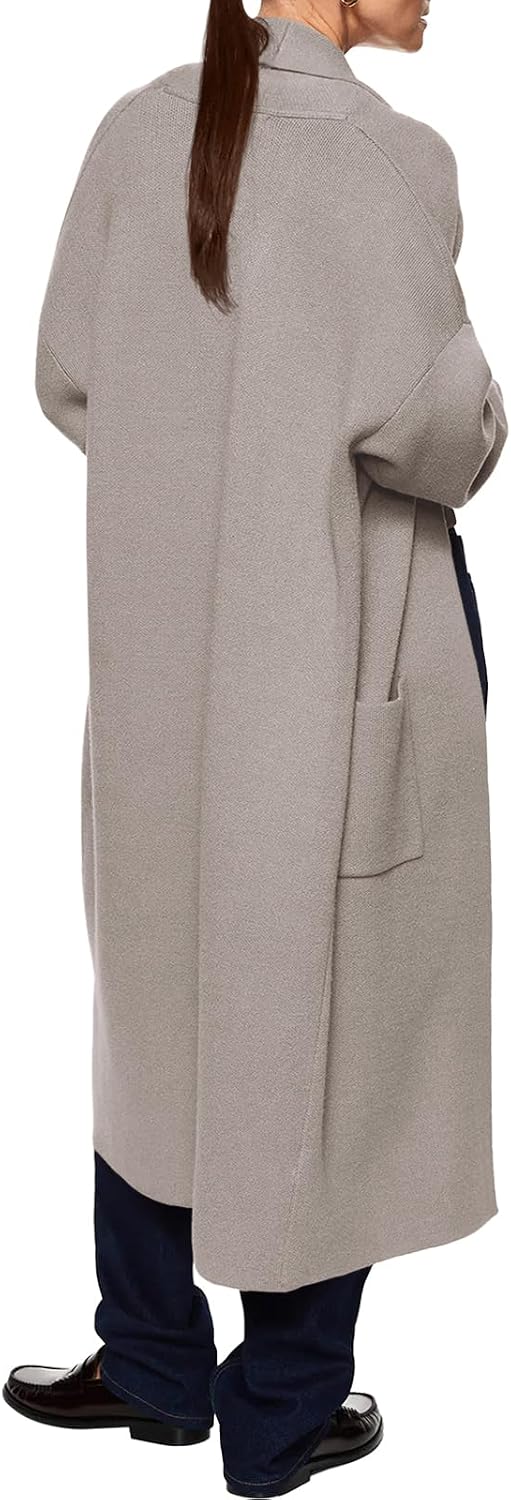 Detalle de Long Sleeve Maxi Cardigan Oversized 1 Pocketed Sweater Coat
