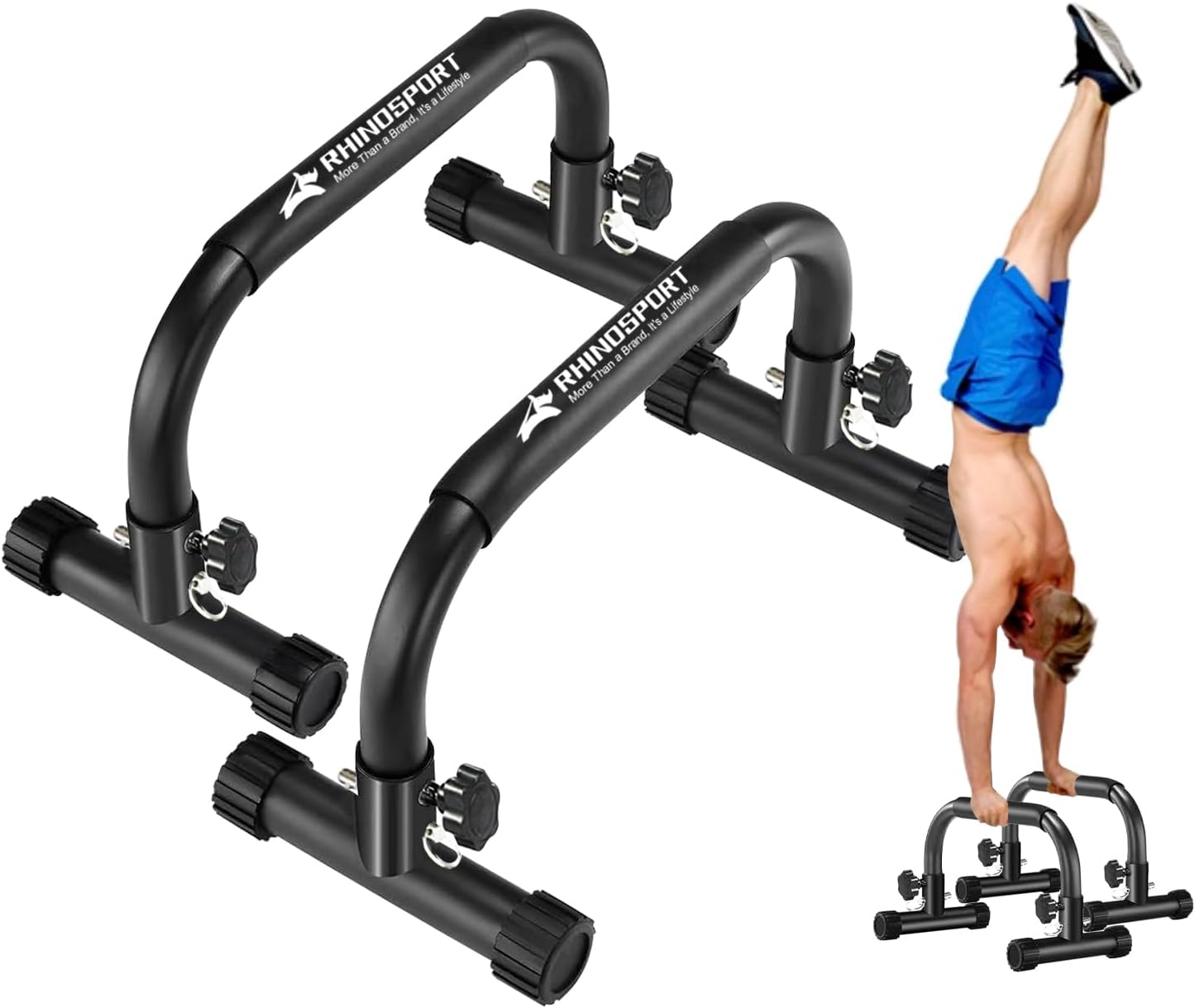 RHINOSPORT Parallettes Dip Bars für 300 kg