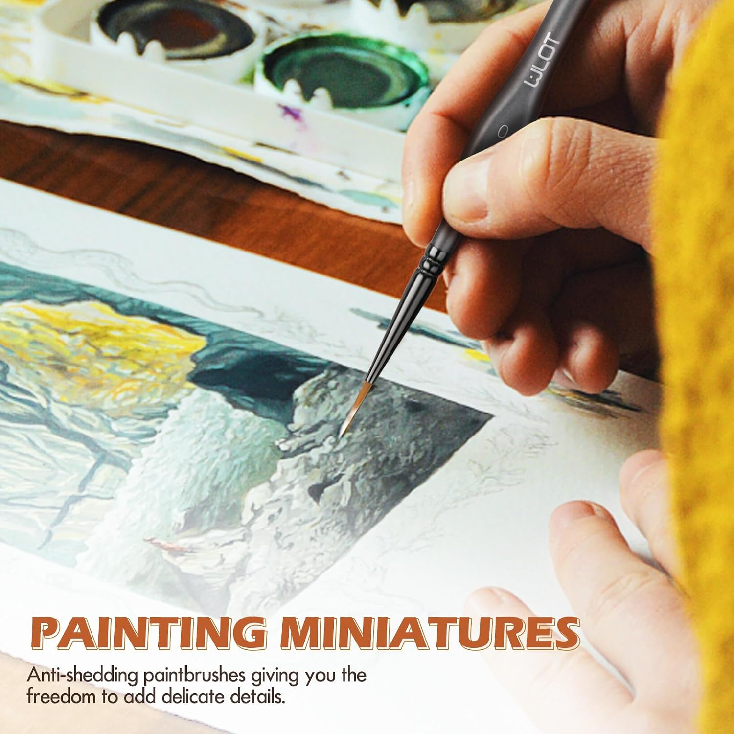 Detalle 2 de Fine Detail Brushes with Triangular Handles — Golden Maple Series, 10-piece Set