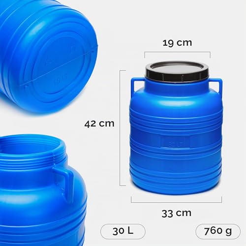 Detalle de Garronda Lot de 2 tonneaux HDPE 30 L sans BPA — grande ouverture,用途 polyvalent