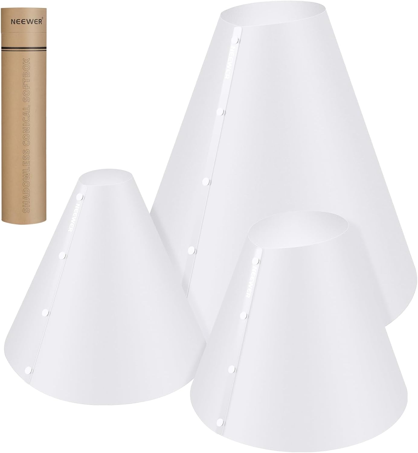 NEEWER Pack de 3 cônes lumineux 14/15/20" pour photo flash (NK006) : mini softbox conique anti-ombres