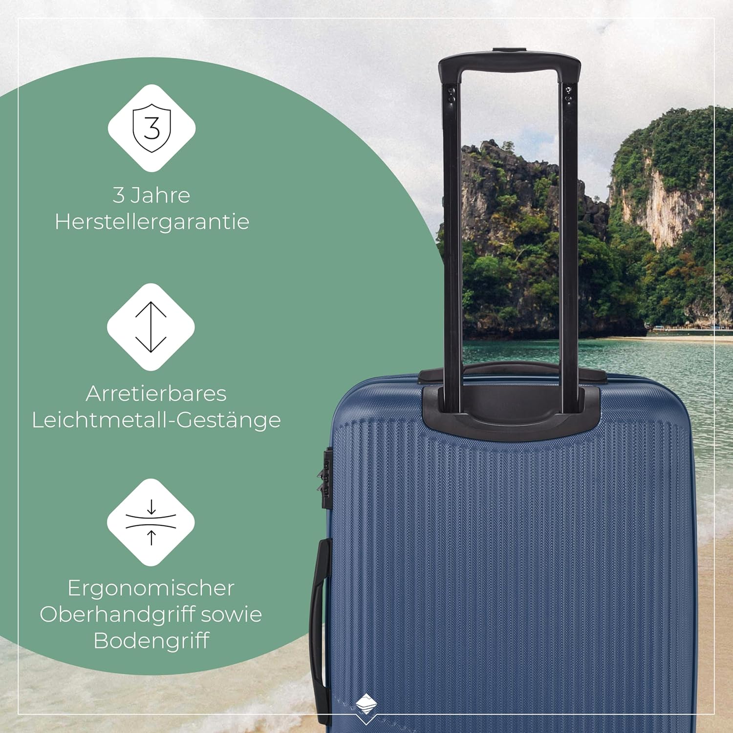 Detalle 2 de Travelite Bali Hartschalen-Trolley mit TSA-Schloss, 4 Rollen – mittelgroßer Koffer (65 Liter), 67 cm